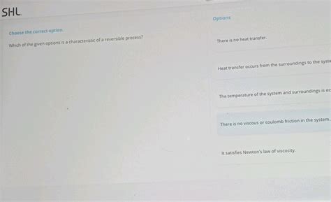 SHL Choose the correct option Options Fow .